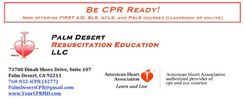 CPR Murrieta CA
https://yourcprmd.com/redlands/murrieta-cpr-classes/
Palm Desert Resuscitation offers CPR, First-Aid classes, BLS, ACLS, and PALS Certification and Recertification Courses, and more, and is among Southern California’s best and frontrunner in American Heart Association (AHA) classroom-based and online education, up-to-date news and information delivery.We want to advance our mission of promoting healthier lives and assist in reducing the morbidity and mortality of cardiovascular diseases and stroke through evidenced-based learning and professional education as per the most current AHA guidelines and recommendations.
CPR Classes Murrieta CA, CPR Certification Murrieta CA, First Aid Certification Murrieta CA