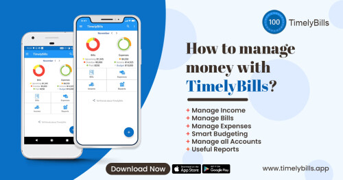 Simple secure way to save your Money. Help yourself to manage expenses with Timelybills.app. Know your bills pays on time. Hustle free Customer friendly Money Manage app. Start collecting your bills today. Satisfy your customers by on time pays bills. Grow business to the next level. Download Best Money Manage App in Play Store iPhone Store. Completely free service.

Website: https://www.timelybills.app/