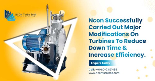 NCON Turbo Tech PVT. Ltd. is one of India's premier steam turbine manufacturers. True to its name ("NCON" stands for energy conservation), the company has been manufacturing world-class steam turbines and spare parts for over 30 years, providing energy savings to industries around the world.

When NCON was founded in 1987, the goal was simple: to provide the customer with the highest quality products and services in the steam turbine industry at the lowest "first price."

Visit us: http://www.nconturbines.com/