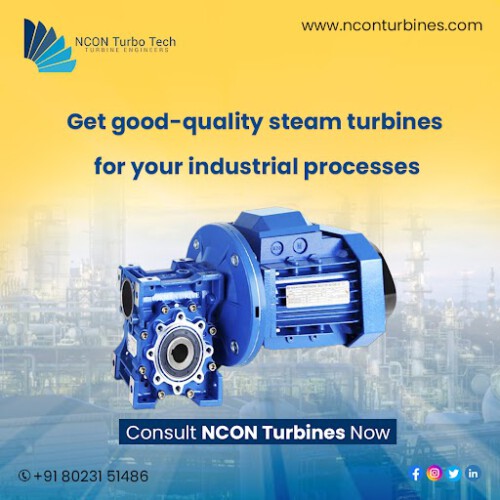 NCON Turbo Tech stands out as a leading manufacturer of steam turbines in India, offering a robust and cost-effective solution for your energy needs. Established in 1987, NCON Turbines has a rich heritage of over 30 years in manufacturing world-class steam turbines and spare parts. We are dedicated to providing high-quality products that deliver exceptional energy savings to industries across the globe.

Call us: +91 8023151486

Visit Our Website: https://www.nconturbines.com/