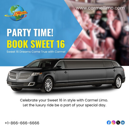 Sweet 16 Dreams Come True with Carmel

Your Sweet 16 deserves nothing but the best, and CarmelLimo delivers luxury and excitement. 🎉 Whether it's a party with friends or a night on the town, our Sweet 16 limo service ensures an unforgettable celebration.

Reserve your ride today and let the festivities begin! 🌐 https://www.carmellimo.com/

📱 +1-8666666666

👉 Follow Our Instagram Page: https://www.instagram.com/carmellimo/

#CarmelLimo #Sweet16 #NYCAirportLimousines #NewYorkLimousines #VIPRide #AirportTransfers #NYCAirportLimousine #LimoAirportNY #LimoNY #LimosNewYork #NewYorkLimo #LimousineNewYork #LimousineNewYorkNY #LimousinesNewYorkNY #LimoNewYorkNY #LimousineServices #EventLimousines #WeddingLimo #CarmelCar #NewYork #UnitedStates