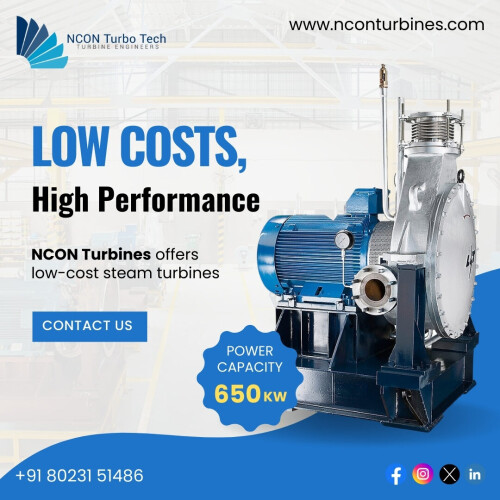 Choose NCON Turbines for reliable and efficient steam turbines that save you money. Power your operations with the best in the industry!

☎️ Call us: +91-8023151486

🌐 Visit us: http://www.nconturbines.com/

#steamturbine #steamturbinesmanufacturers #powerturbinemanufacturers #singlestagesteamturbines #multistagesteamturbines #lowpressuresteamturbine #backpressureturbine #electricitygeneration #turbinemanufacturersindia #steamturbinesuppliersindia #turbinemanufacturingcompanies #industrialsteamturbine #smallsteamturbines #nconturbines #bangalore