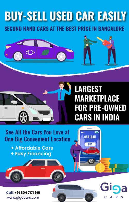 Giga Cars is that the largest marketplace to explore a large vary of Used Cars In Bangalore. Here you'll make a {choice from a large vary of on-line automobile Sales of your choice and necessities. cheap Cars - straightforward funding.

Visit Our Website: https://gigacars.com/