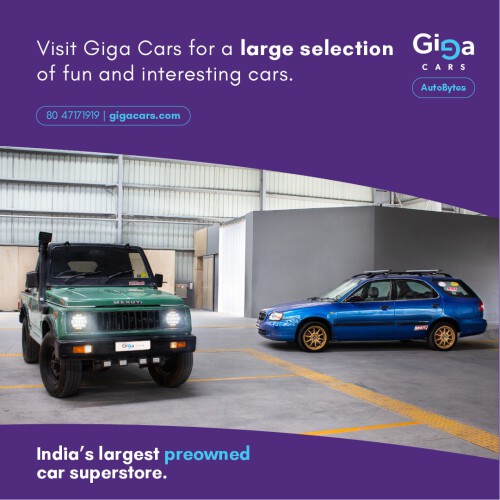 Giga Cars is India's first chain of pre-owned car superstores, where buying is easy and trustworthy.

We are passionate about helping customers discover their ideal car online and at our stores. Our mission is to create an exceptional hassle-free buying experience with fixed pricing and no hidden charges using technology, transparency, and innovation. The complete trust and transparency in our approach also ensure that sellers get the best value for their car without the hassles of selling it themselves.

For more details visit our website: https://gigacars.com/