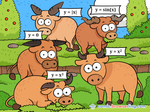 Cows are good at cow-culus.

We love programmer, nerd and geek humor! For more funny computer jokes visit our comic at https://comic.browserling.com. We're adding new programming jokes every week. We're true geeks at heart.